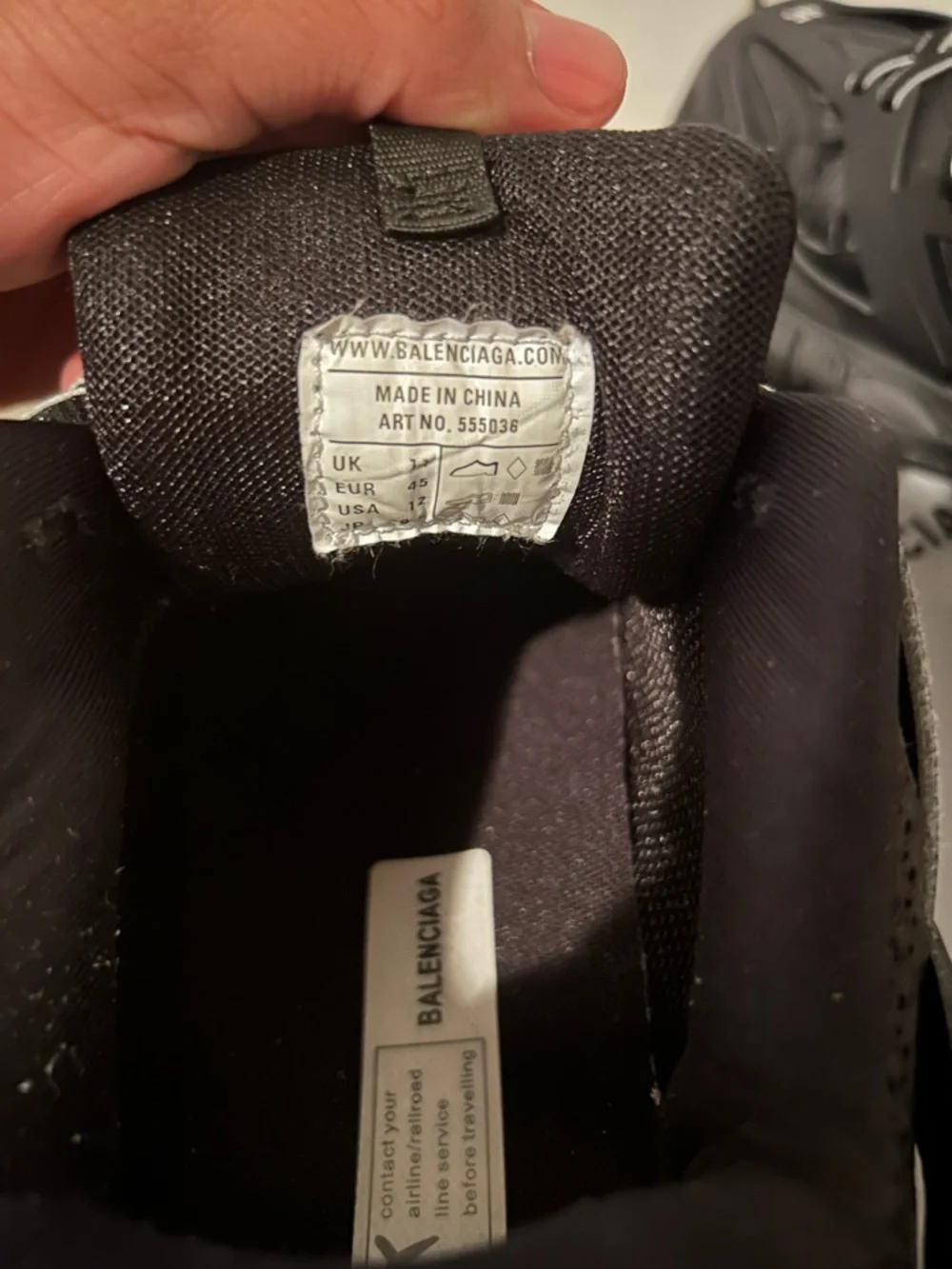 Balenciaga Black and Silver Insole Label Sneakers - Picture 6 of 8